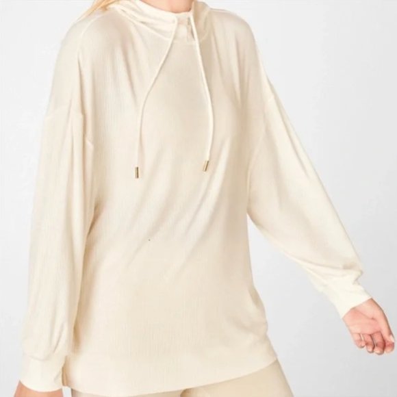 NWOT! Fabletics Dolman Long-Sleeve Oversized Ribbed Hoodie - Picture 2 of 6